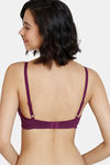 Zivame Beautiful Basics Double Layered Non Wired 3/4th Coverage T-Shirt Bra - Dark Purple — thumbnail 2