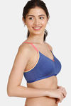 Zivame Desi Kitsch Double Layered Non Wired 3/4th Coverage T-Shirt Bra - Sodalite Blue — thumbnail 3