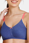 Zivame Desi Kitsch Double Layered Non Wired 3/4th Coverage T-Shirt Bra - Sodalite Blue — thumbnail 4