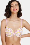 Zivame Retro Vibes Padded Wired 3/4th Coverage T-Shirt Bra - Violet Tulle — thumbnail 1