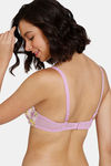 Zivame Retro Vibes Padded Wired 3/4th Coverage T-Shirt Bra - Violet Tulle — thumbnail 2