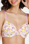 Zivame Retro Vibes Padded Wired 3/4th Coverage T-Shirt Bra - Violet Tulle — thumbnail 4