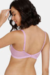 Zivame Retro Vibes Double Layered Non Wired 3/4th Coverage T-Shirt Bra - Violet Tulle — thumbnail 3