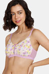 Zivame Retro Vibes Double Layered Non Wired 3/4th Coverage T-Shirt Bra - Violet Tulle — thumbnail 4