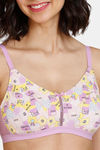 Zivame Retro Vibes Double Layered Non Wired 3/4th Coverage T-Shirt Bra - Violet Tulle — thumbnail 5
