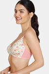 Zivame Retro Vibes Double Layered Non Wired 3/4th Coverage T-Shirt Bra - Flamingo Pink — thumbnail 3