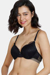 Zivame Disco Push-Up Wired Medium Coverage Bra - Anthracite — thumbnail 3