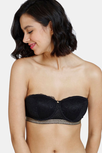 Buy Zivame Innovation Padded Non Wired 3/4th Coverage Strapless Bra -  Tanager Turquoise at Rs.758 online