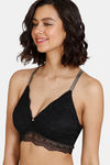 Zivame Disco Double Layered Non Wired 3/4Th Coverage Slip-On Bra - Anthracite — thumbnail 2