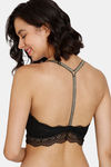Zivame Disco Double Layered Non Wired 3/4Th Coverage Slip-On Bra - Anthracite — thumbnail 3