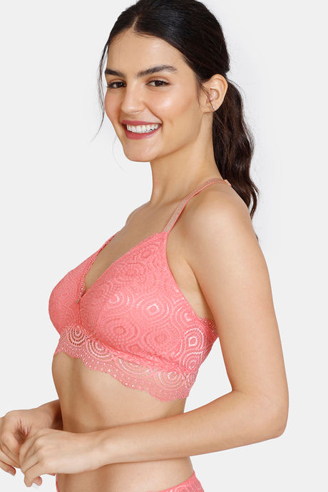 Zivame Disco Double Layered Non Wired 3/4Th Coverage Slip-On Bra - Tea Rose — image 3