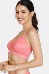 Zivame Disco Double Layered Non Wired 3/4Th Coverage Slip-On Bra - Tea Rose — thumbnail 3