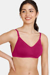 Zivame Beautiful Basics Double Layered Non Wired 3/4th Coverage Backless Bra - Cerise — thumbnail 3