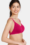 Zivame Beautiful Basics Double Layered Non Wired 3/4th Coverage Backless Bra - Cerise — thumbnail 5