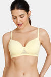 Zivame Beautiful Basics Padded Non Wired 3/4th Coverage T-Shirt Bra - Mellow Yellow — thumbnail 1