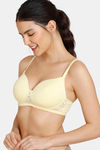 Zivame Beautiful Basics Padded Non Wired 3/4th Coverage T-Shirt Bra - Mellow Yellow — thumbnail 3