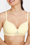 Zivame Beautiful Basics Padded Non Wired 3/4th Coverage T-Shirt Bra - Mellow Yellow — thumbnail 4