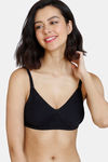 Zivame Beautiful Basics Double Layered Non Wired 3/4th Coverage Backless Bra - Anthracite — thumbnail 3