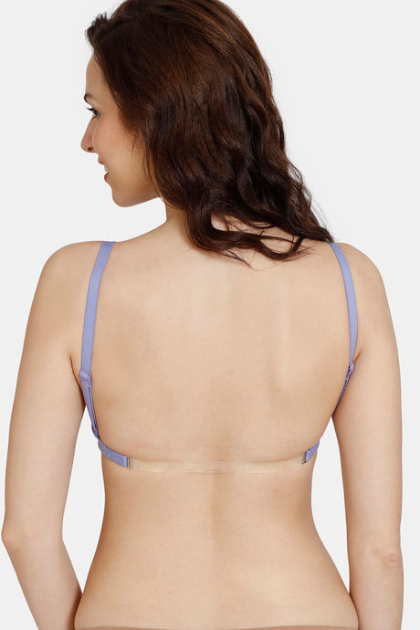 Zivame Beautiful Basics Double Layered Non Wired 3/4th Coverage Backless Bra - Jacaranda — image 3