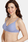 Zivame Beautiful Basics Double Layered Non Wired 3/4th Coverage Backless Bra - Jacaranda — thumbnail 4