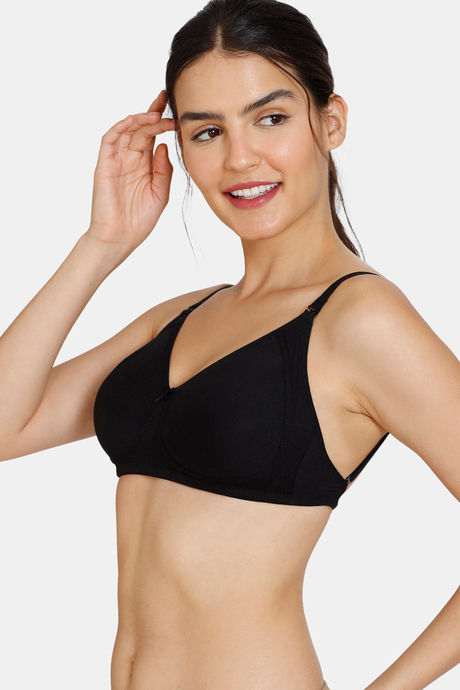 Zivame Beautiful Basics Double Layered Non Wired 3/4Th Coverage Backless Bra - Anthracite — image 4
