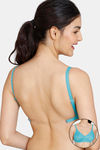 Zivame Beautiful Basics Double Layered Non Wired 3/4th Coverage Backless Bra - Baltic — thumbnail 1