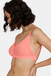 Zivame Beautiful Basics Double Layered Non Wired 3/4th Coverage Backless Bra - Desert Flower — thumbnail 3