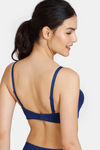 Zivame Beautiful Basics Double Layered Non Wired 3/4th Coverage T-Shirt Bra - Blue Depth — thumbnail 2