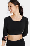 Zivame Double Layered Non Wired Full Coverage Blouse Bra With Removable Cookies - Anthracite — thumbnail 1