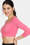 Zivame Double Layered Non Wired Full Coverage Blouse Bra With Removable Cookies - Hot Pink — thumbnail 3