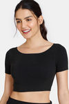 Zivame Double Layered Non Wired Full Coverage Blouse Bra With Removable Cookies - Anthracite — thumbnail 1