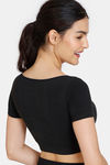 Zivame Double Layered Non Wired Full Coverage Blouse Bra With Removable Cookies - Anthracite — thumbnail 2