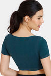 Zivame Double Layered Non Wired Full Coverage Blouse Bra With Removable Cookies - Dark Sea — thumbnail 2