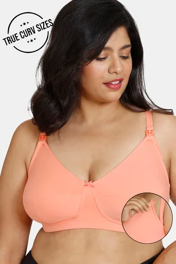 Buy Zivame Double Layered Non Wired 3/4th Coverage Maternity / Nursing Bra  - Carmine at Rs.337 online