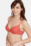 Zivame Zellij Dreams Padded Wired Medium Coverage T-Shirt Bra - Spiced Coral — thumbnail 3