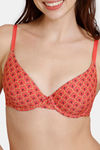 Zivame Zellij Dreams Padded Wired Medium Coverage T-Shirt Bra - Spiced Coral — thumbnail 4