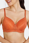 Zivame New Romance Padded Wired 3/4th Coverage Lace Bra - Amber Glow — thumbnail 4
