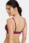 Zivame New Romance Padded Wired 3/4Th Coverage Lace Bra - Beet Red — thumbnail 2