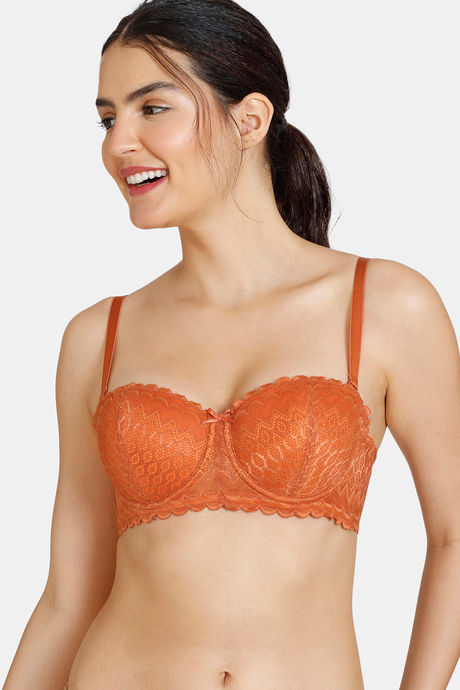 Zivame New Romance Padded Wired 3/4Th Coverage Strapless Bra - Amber Glow — image 4