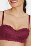 Zivame New Romance Padded Wired 3/4Th Coverage Strapless Bra - Beet Red — thumbnail 5