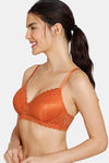 Zivame New Romance Padded Non Wired 3/4Th Coverage Lace Bra - Amber Glow — thumbnail 3