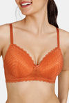 Zivame New Romance Padded Non Wired 3/4Th Coverage Lace Bra - Amber Glow — thumbnail 4