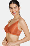 Zivame New Romance Double Layered Non Wired 3/4Th Coverage Lace Bra - Amber Glow — thumbnail 3