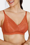 Zivame New Romance Double Layered Non Wired 3/4Th Coverage Lace Bra - Amber Glow — thumbnail 4