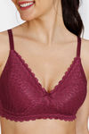 Zivame New Romance Double Layered Non Wired 3/4Th Coverage Lace Bra - Beet Red — thumbnail 4