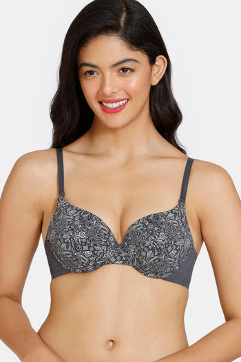 Buy Zivame Damask Push-Up Wired Medium Coverage T-Shirt Bra - Autumn Maple  at Rs.350 online