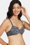 Zivame Sun's Bird Push-Up Wired Medium Coverage T-Shirt Bra - Ebony — thumbnail 3