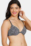 Zivame Sun's Bird Padded Wired 3/4th Coverage T-Shirt Bra - Ebony — thumbnail 3