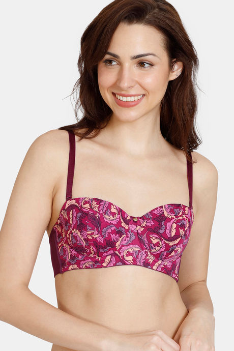 Zivame Plush Mystique Padded High Wired 3/4Th Coverage Beach Top - Dark Purple — image 4