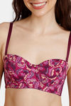 Zivame Plush Mystique Padded High Wired 3/4Th Coverage Beach Top - Dark Purple — thumbnail 5